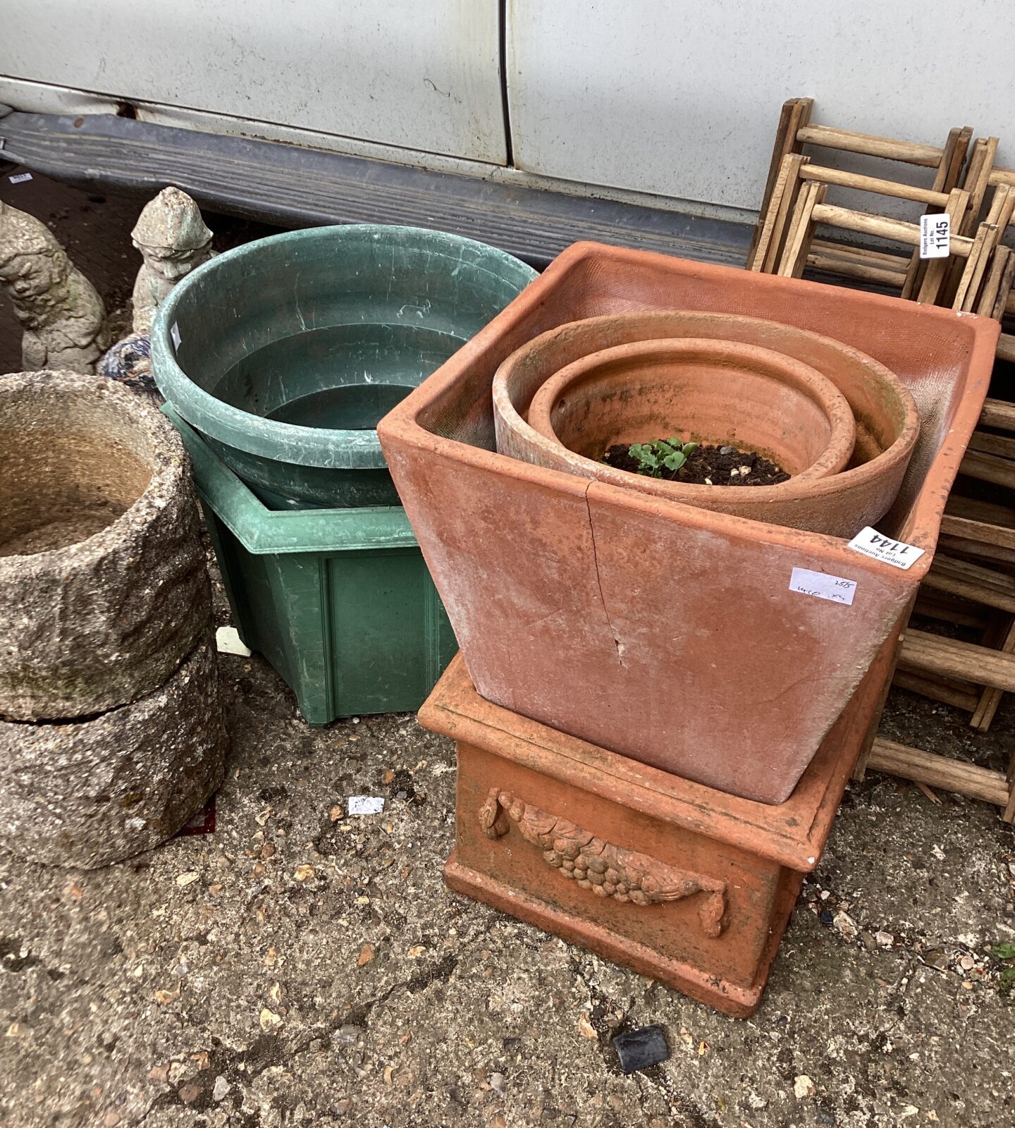 Selection of garden pots