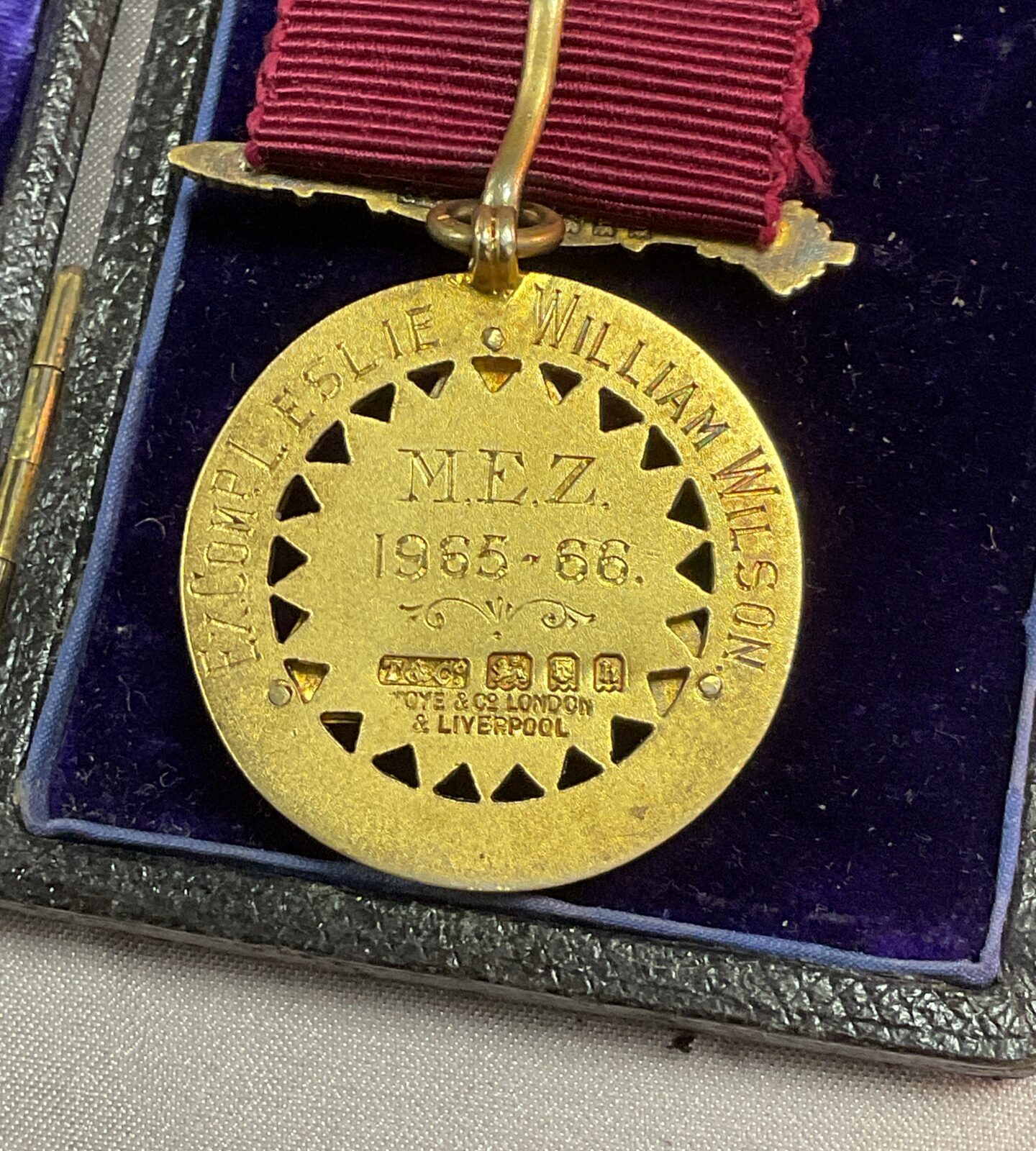 Masonic Hallmarked silver and enamelled Jewel Chapter of iris No255 Lodge of harmony - Image 2