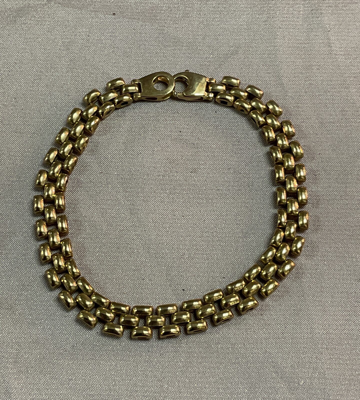9ct yellow gold Brick Link Bracelet 14g