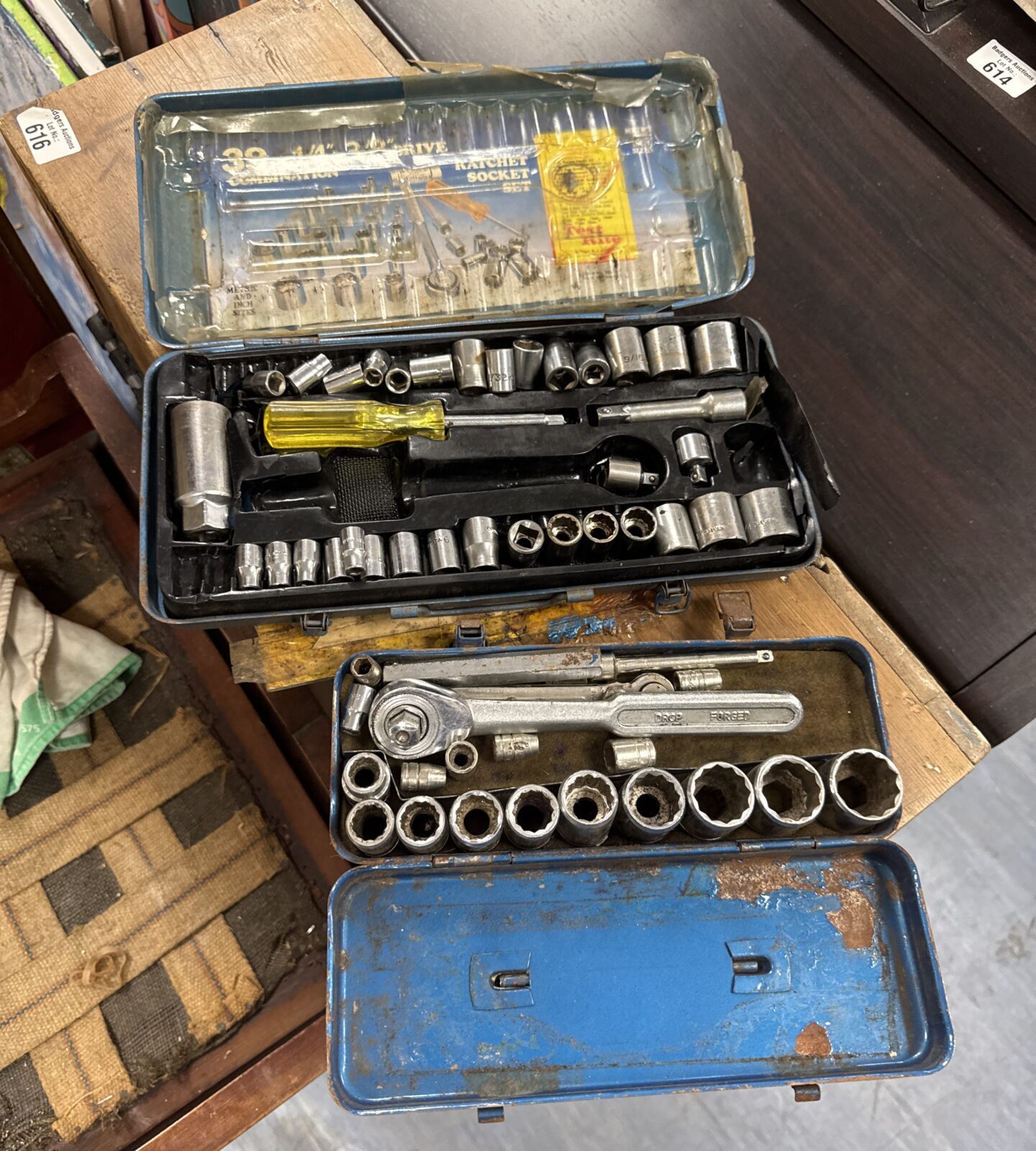 Two vintage socket sets inc testrite