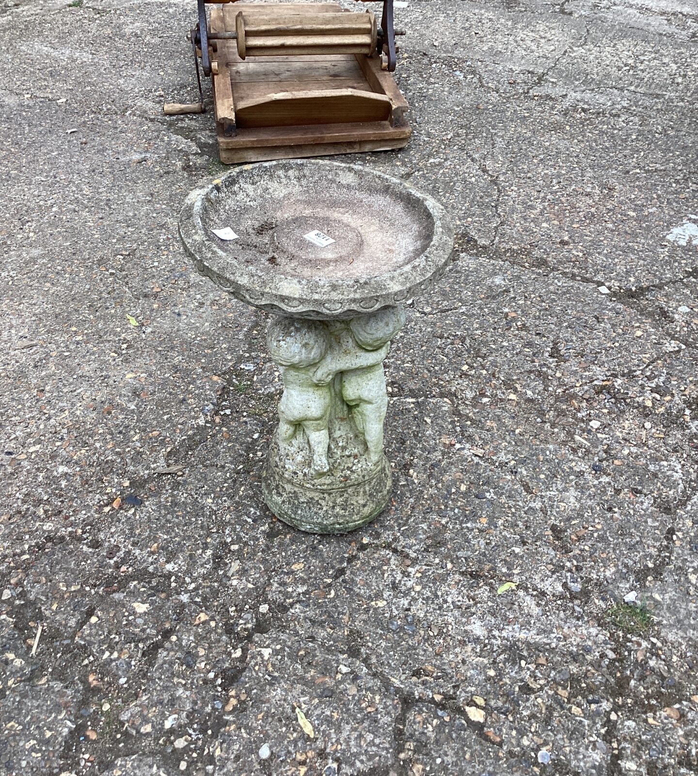 Stone effect bird bath