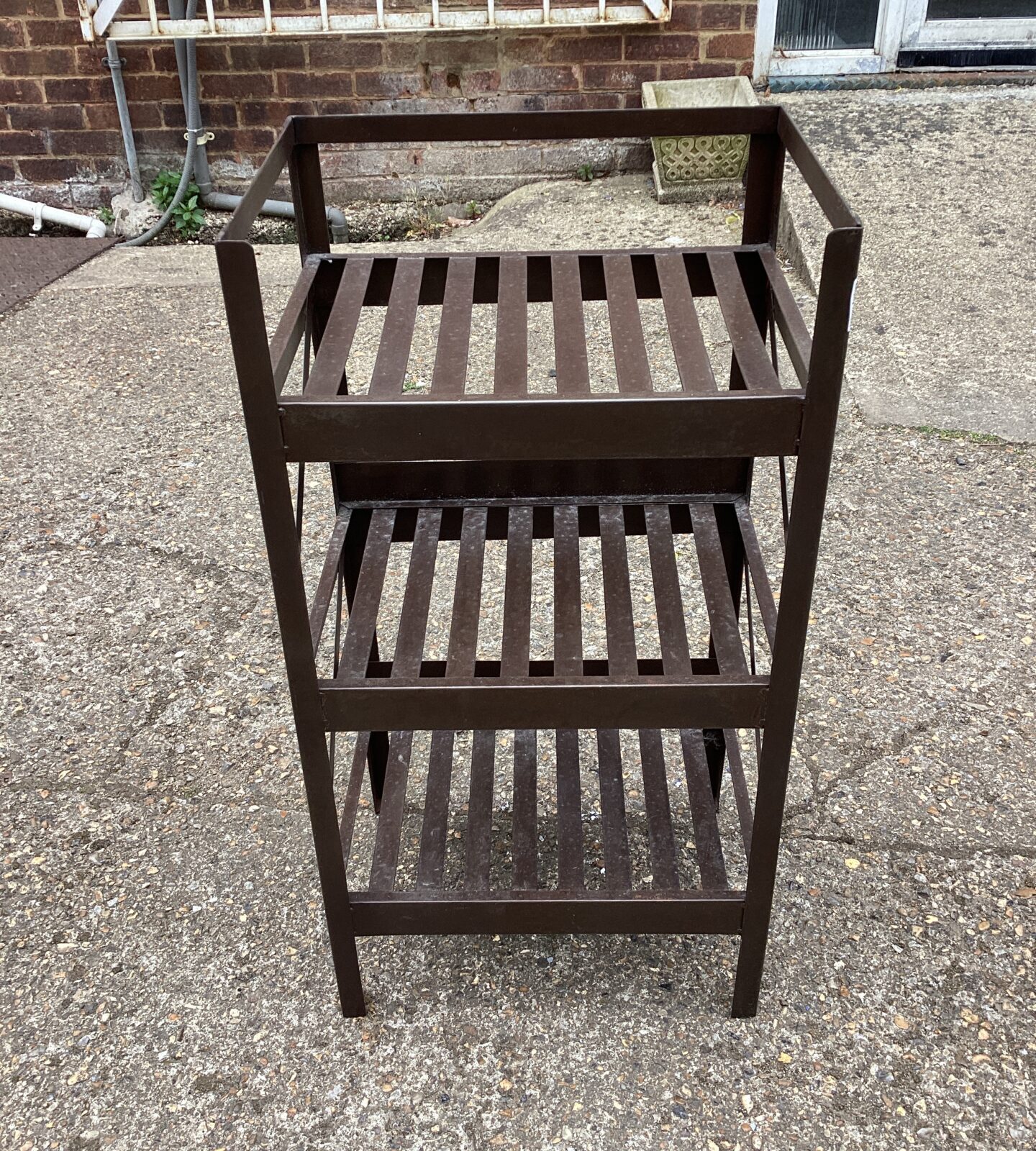 Three tier metal storage racking