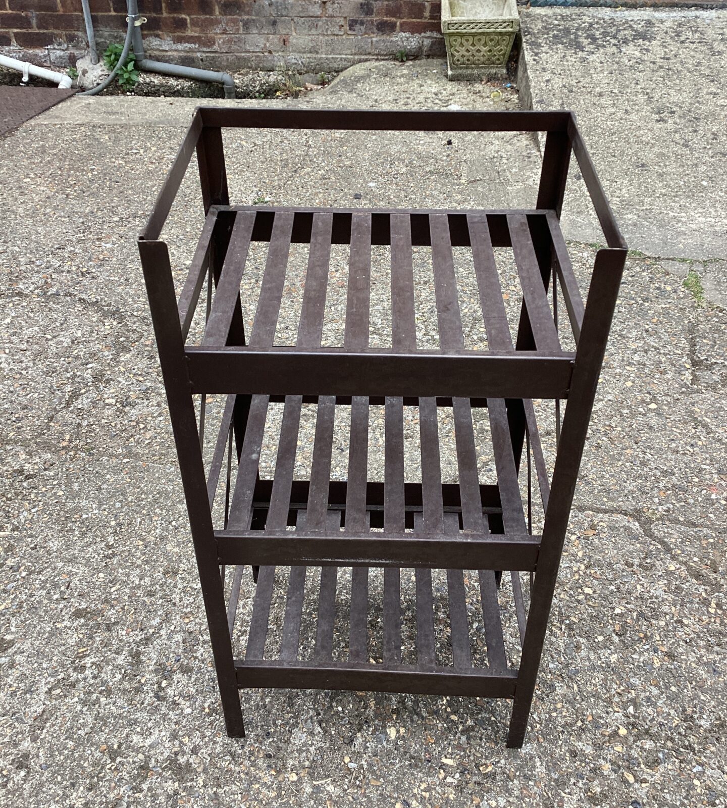 Three tier metal storage racking