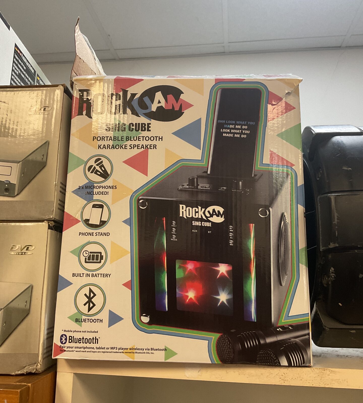Rock jam sing cube portable Bluetooth karaoke speaker