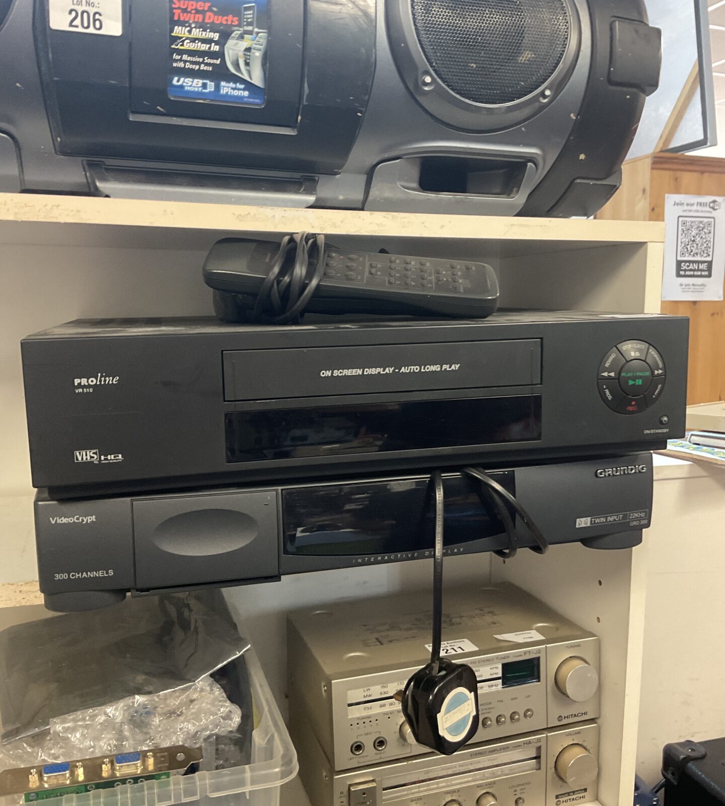 Proline vr520 vhs player & grudig video crypt  grd 300