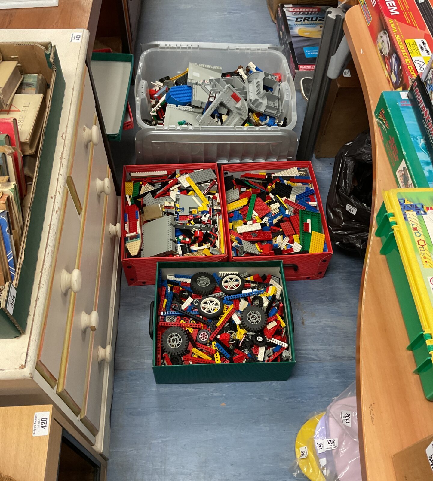 Four large boxes of mixed lego inc vintage