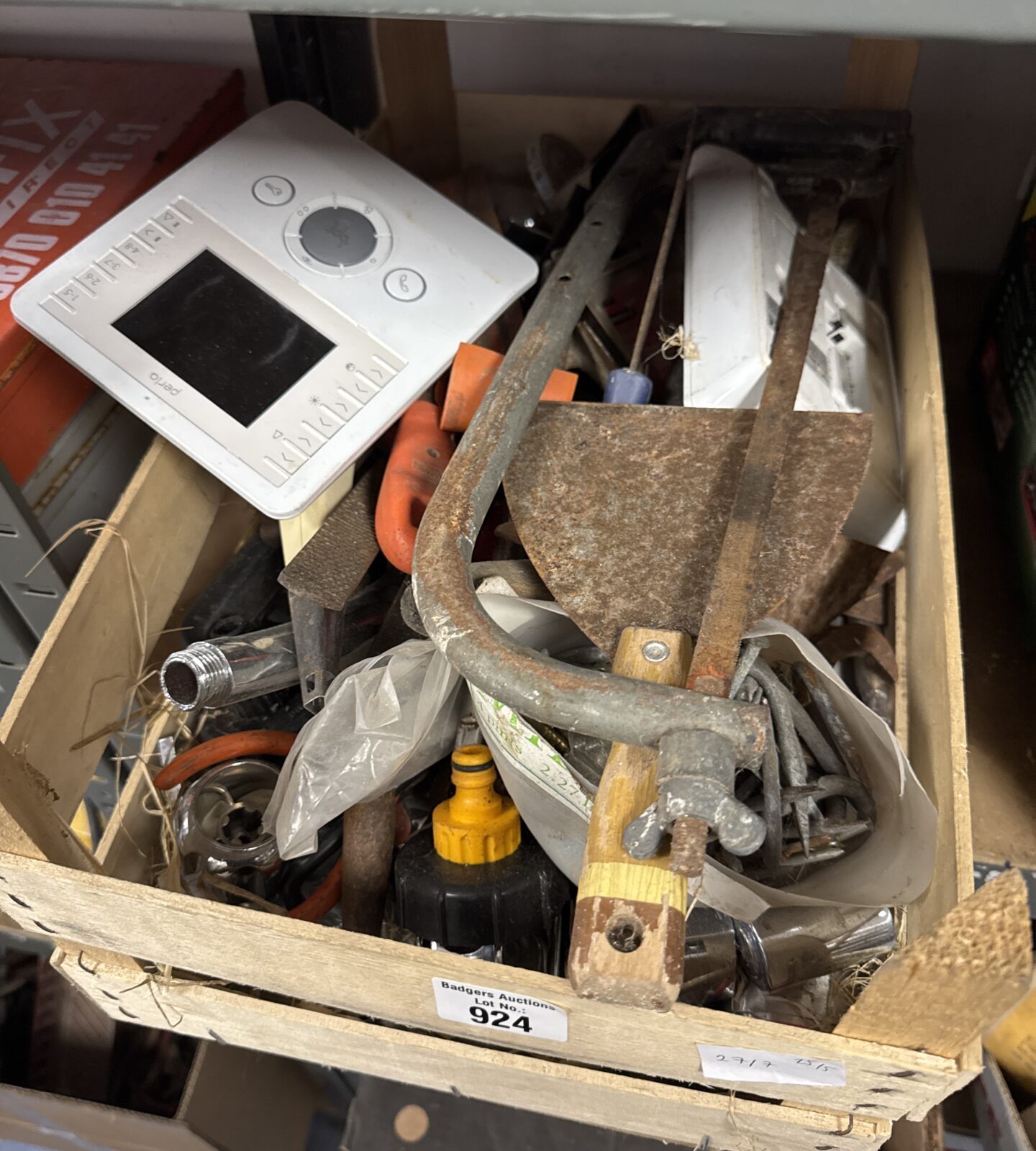 Basket of shed clearance items