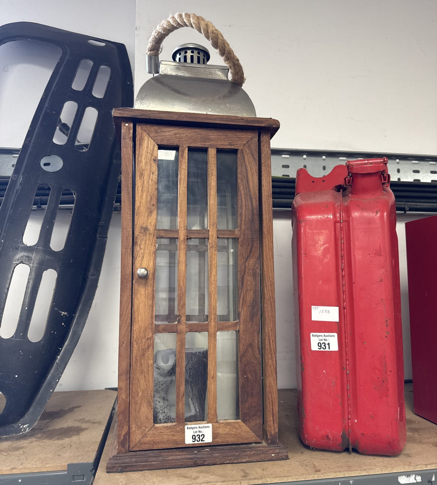 Wooden candle lantern with three electric faux candles