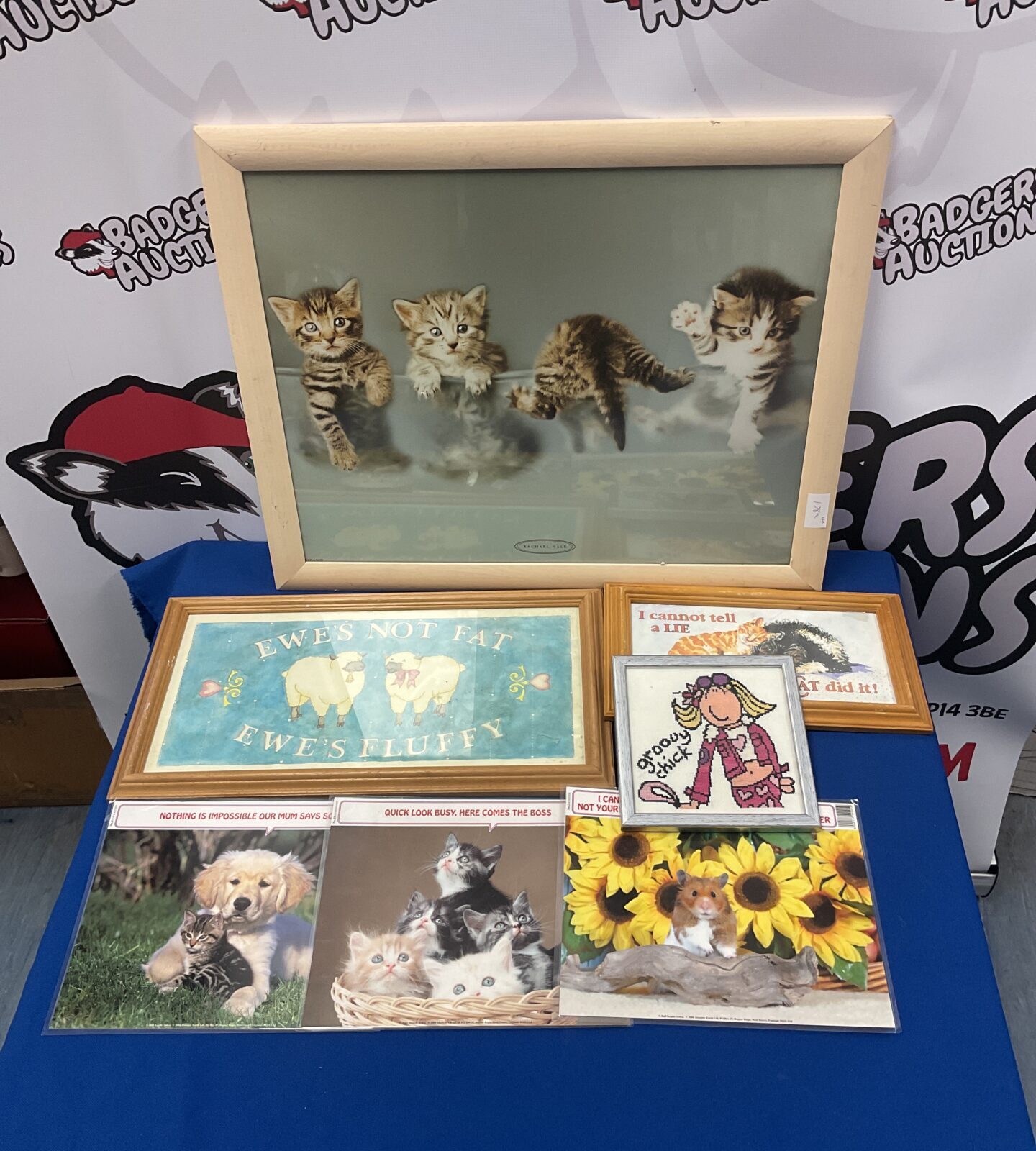 Selection of prints including rachael hale kitten print