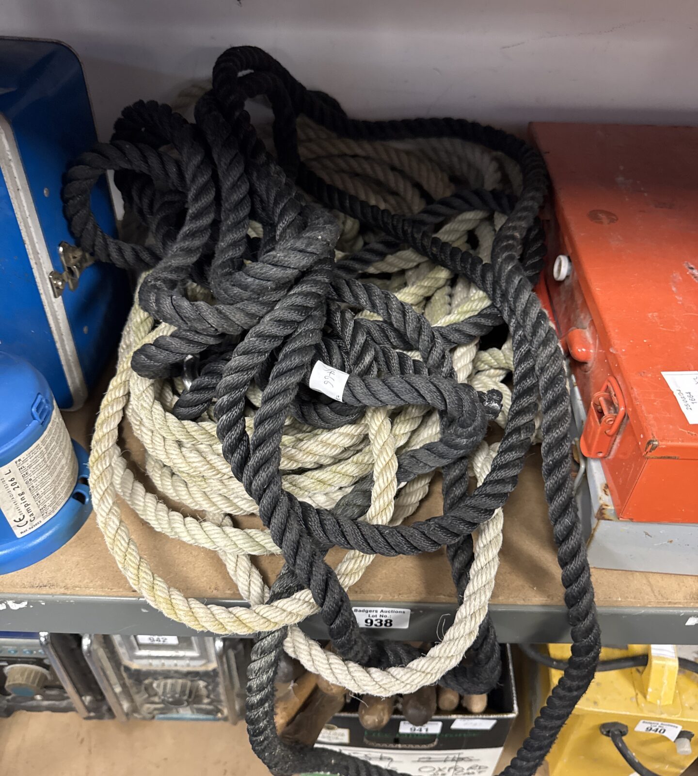 Two lengths of rope inc nylon climbing