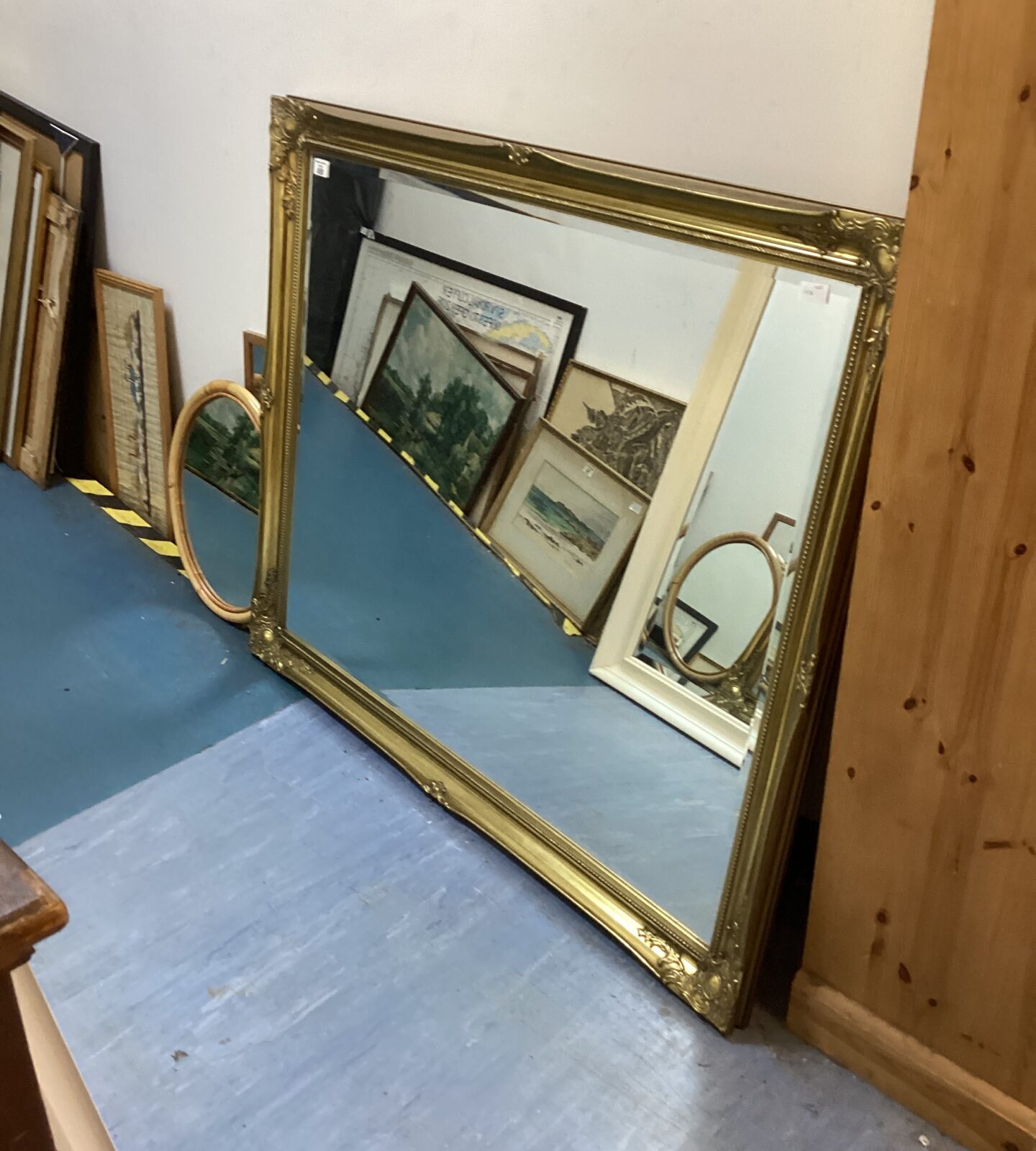 Large gold gilt edged mirror 42’ x 50’