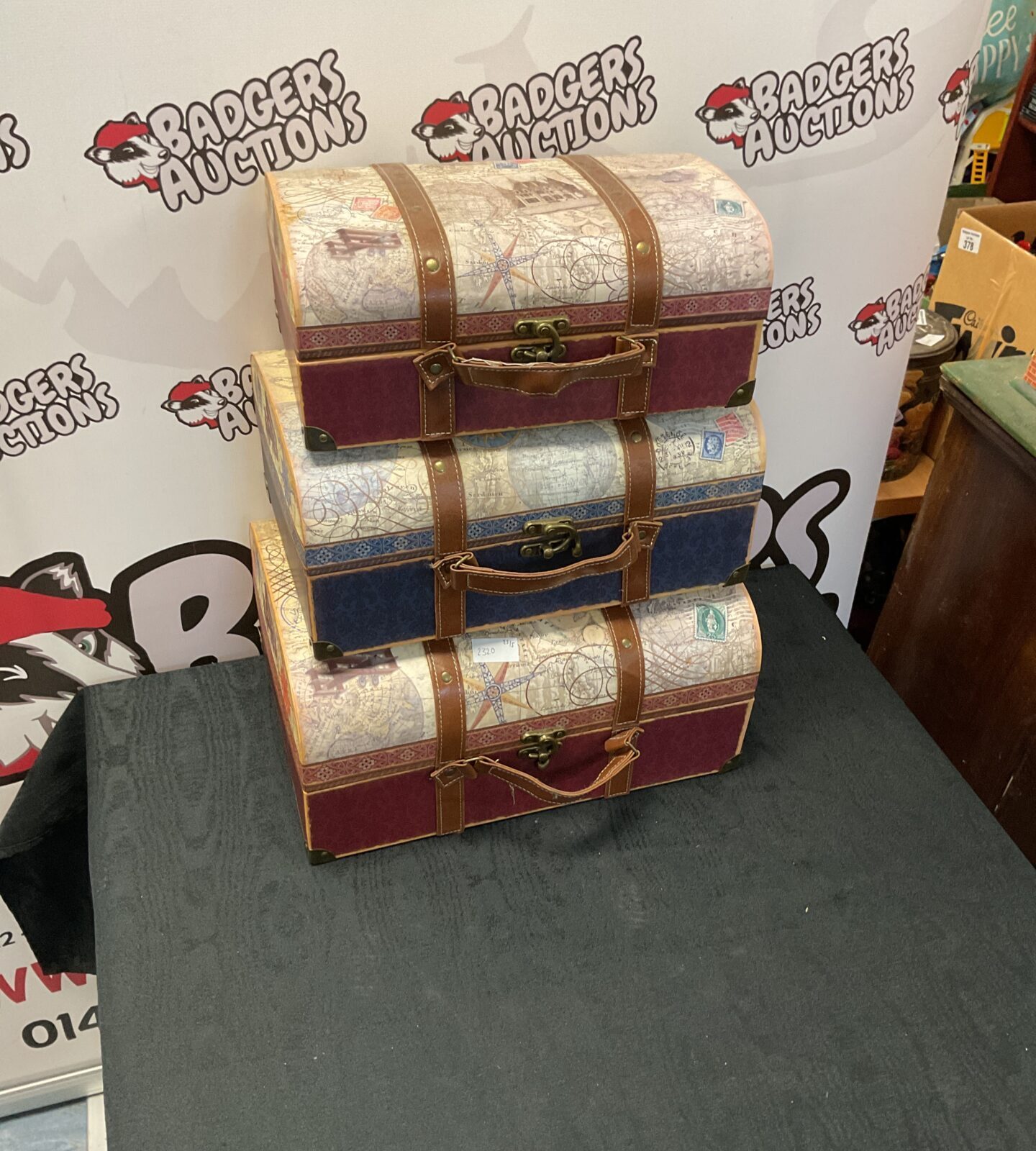 Three chest style storage crates