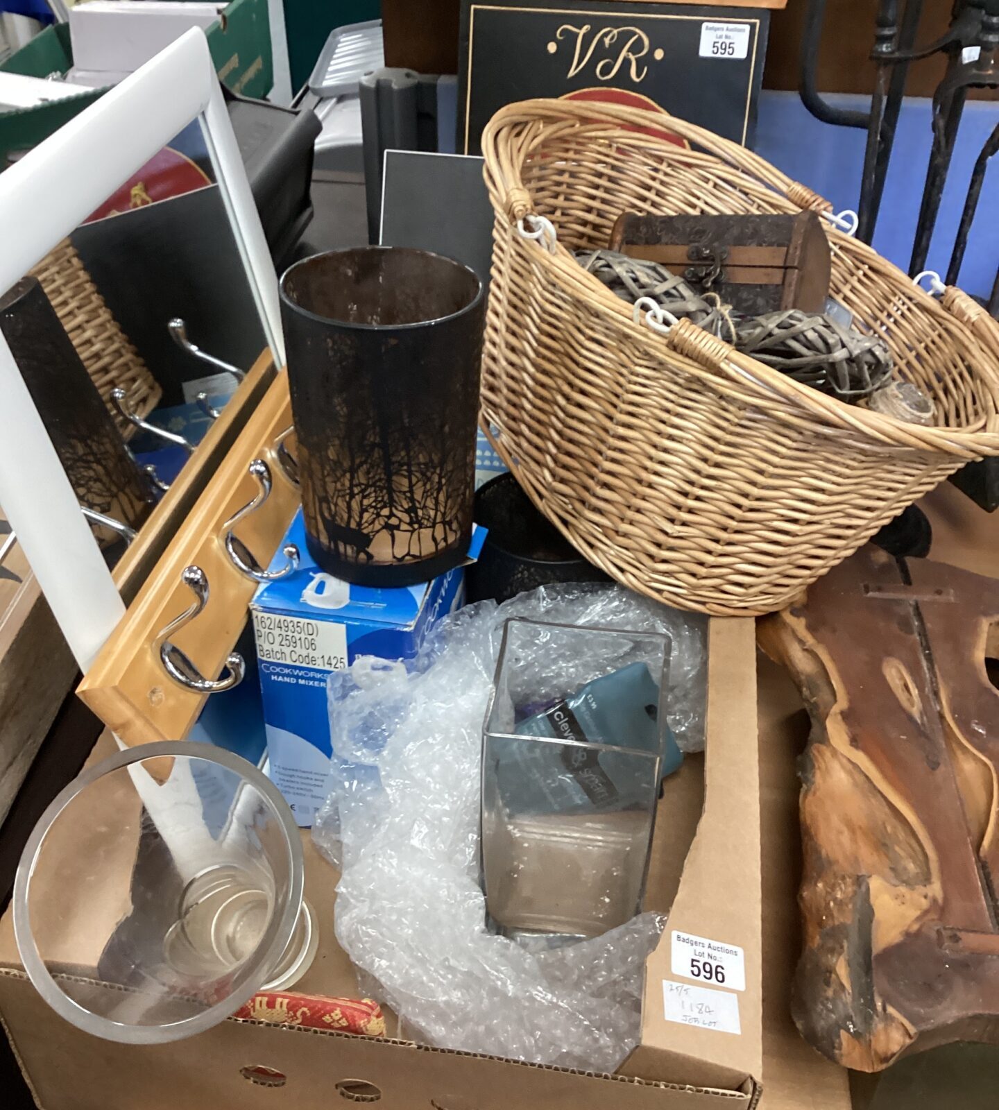 Selection of mixed items inc glass candle holders