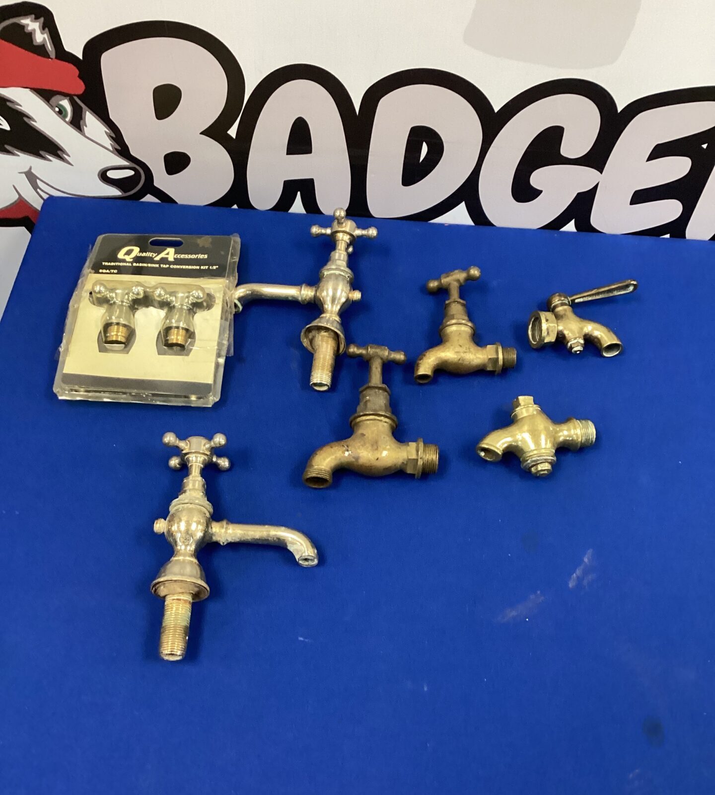 Collection of vintage brass taps