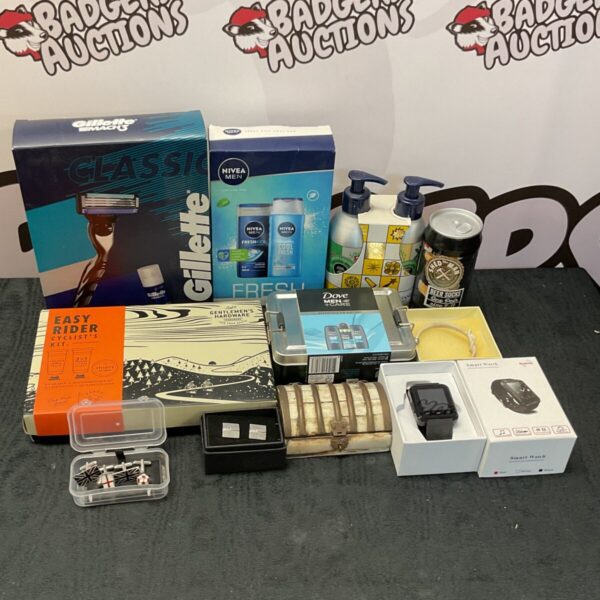 Box of mixed inc new sealed gillette mach3, smart watch and other