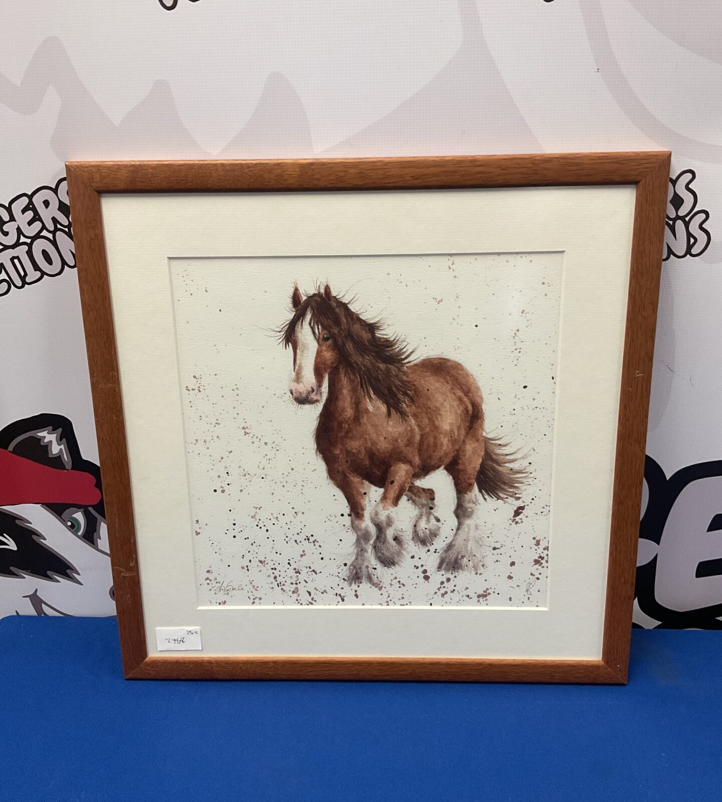 Artist signed watercolour of a horse