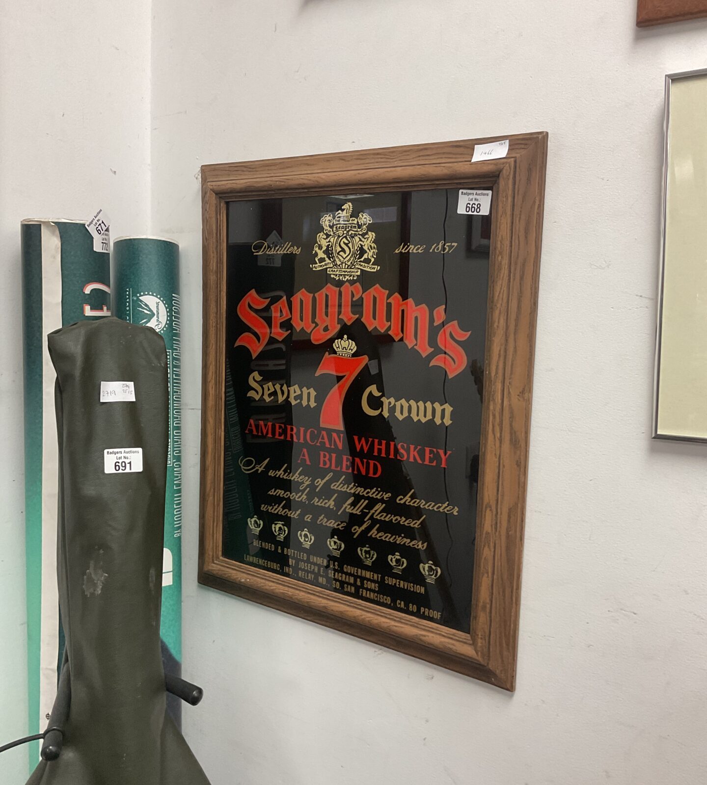 Seagrams seven crown glass pub wall print