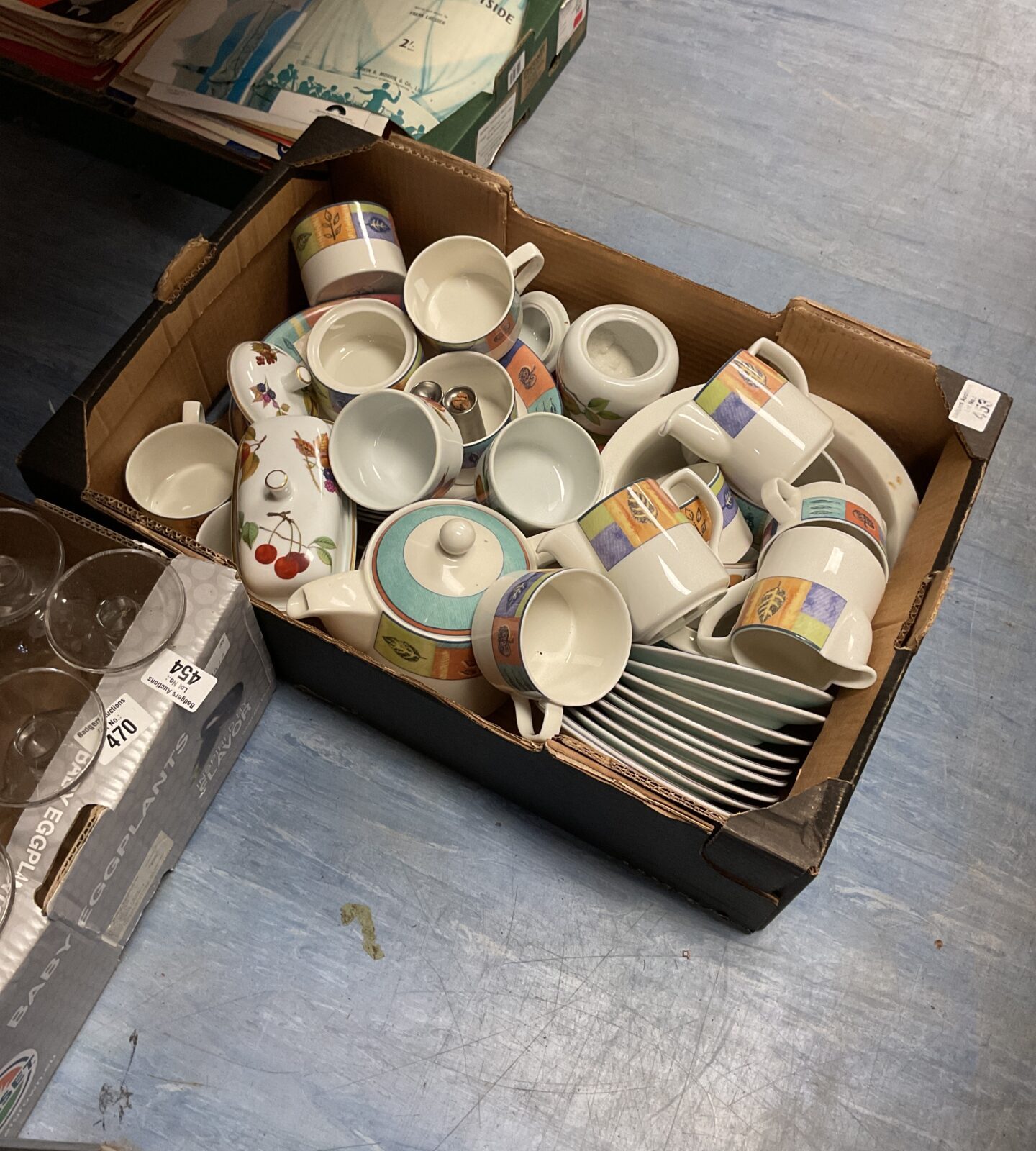 Tray of doulton everyday china set and some royal Worcester