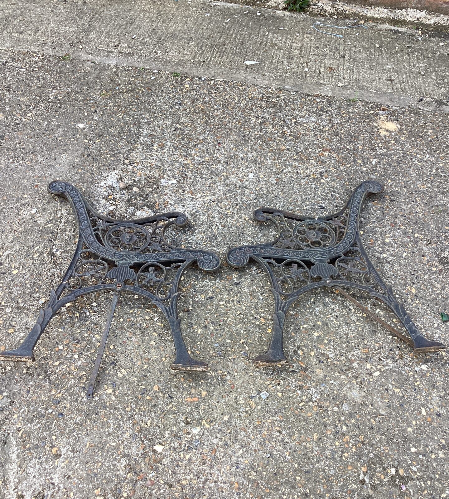 Set of Wrought Iron bench ends