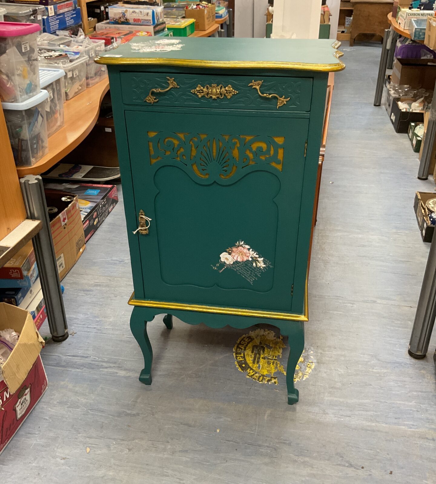 Shabby chic decopage cabinet
