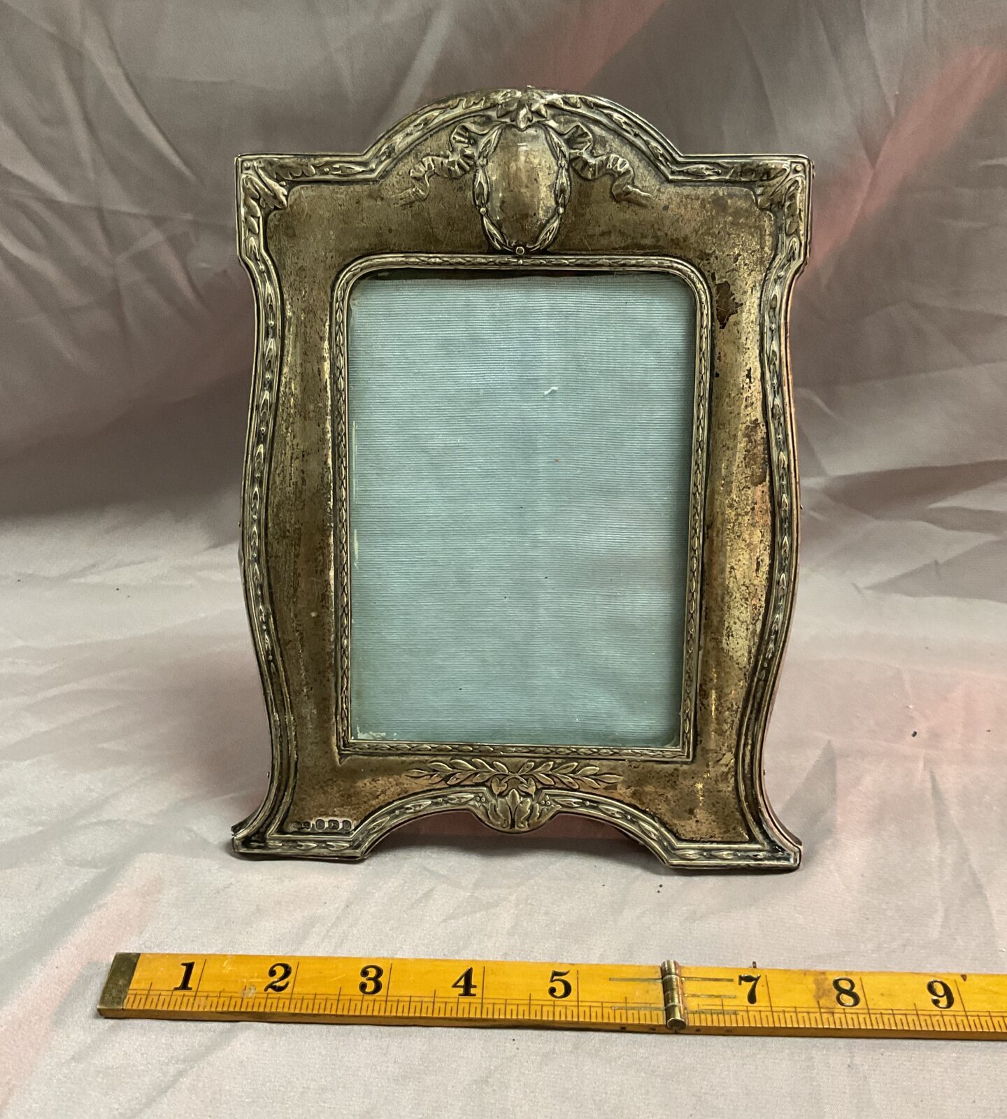 Hallmarked  Sterling  Silver Art nouveau photo frame 7”x 9”