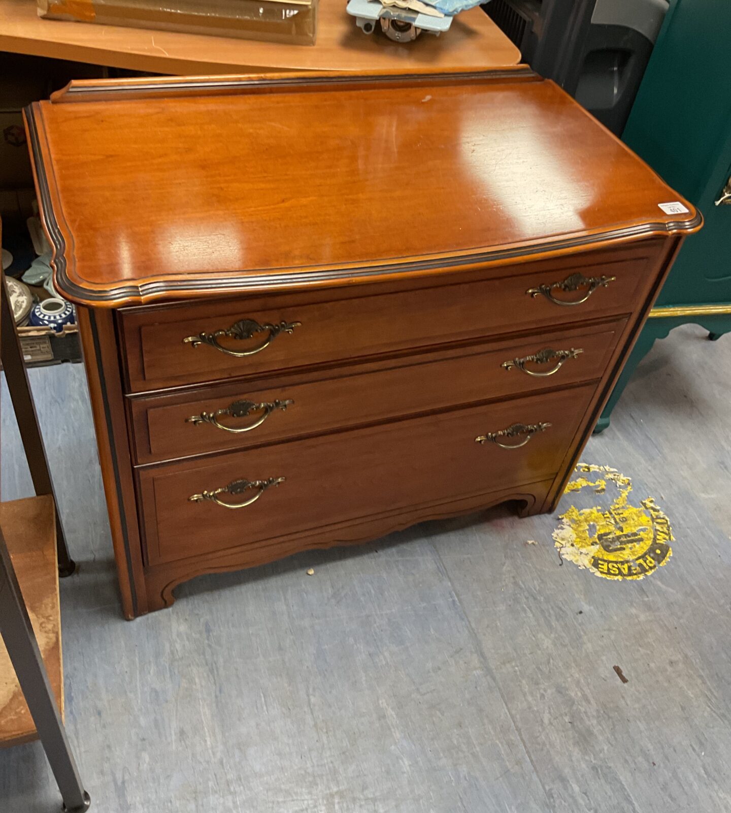 Pierre Fontaine 3 draw chest of draws with scroll brass handles