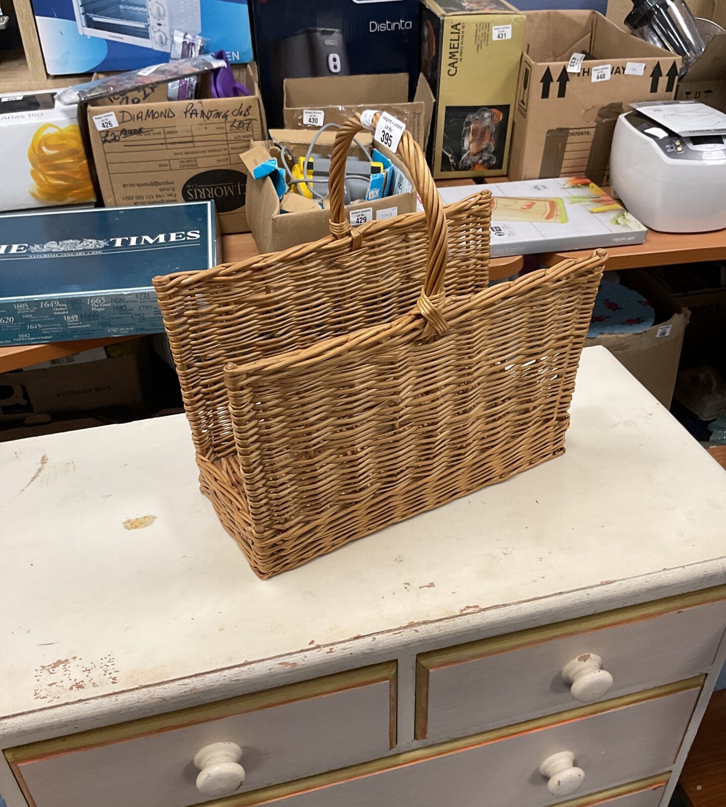 Wicker magazine rack