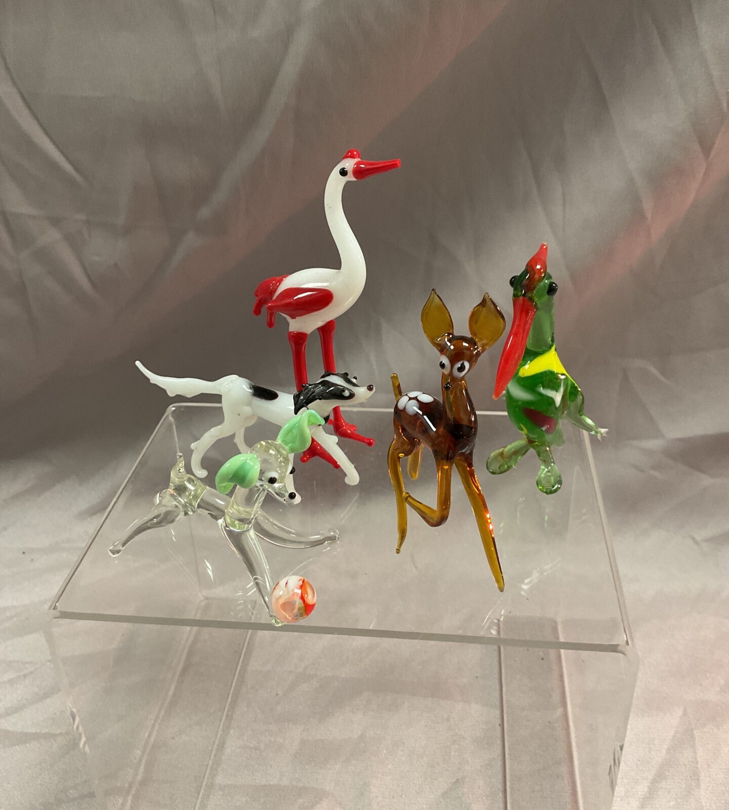Box of murano glass animals