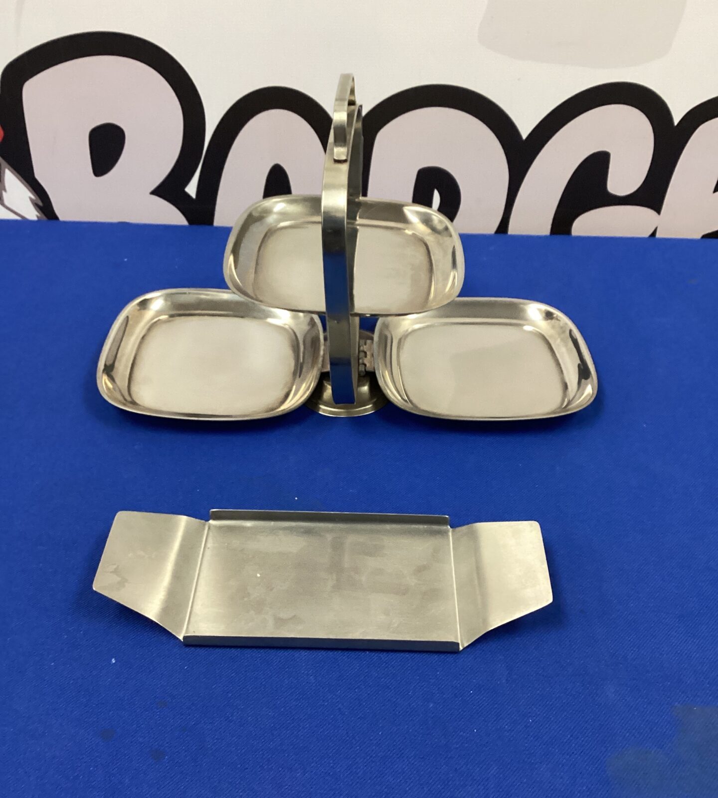 Inox Small Stainless Steel Folding Cake Stand with tray