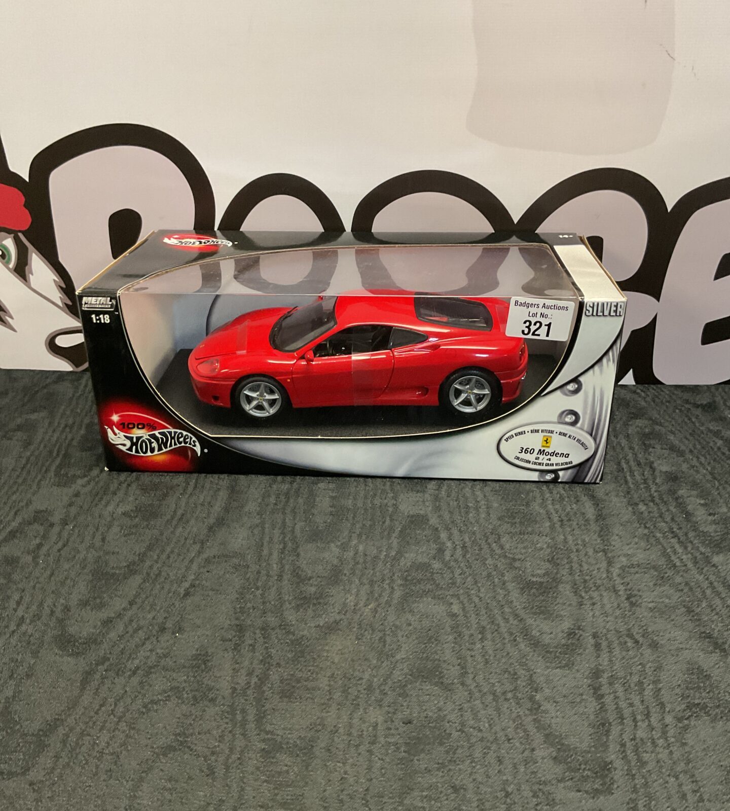 Boxed hotwheels 1:18 scale ferrari 360 modena diecast model
