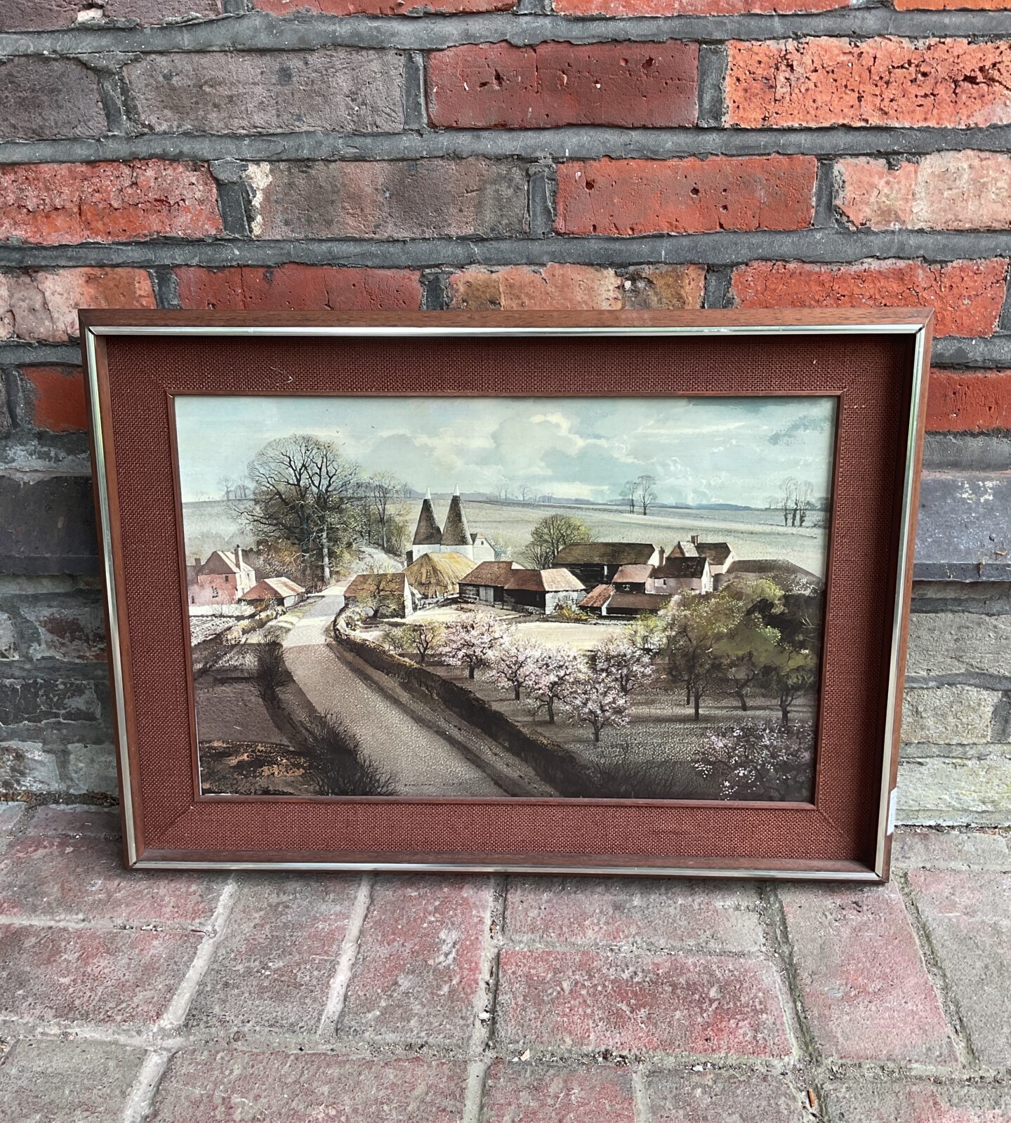 Rowland hilder vintage framed print of a hop farm