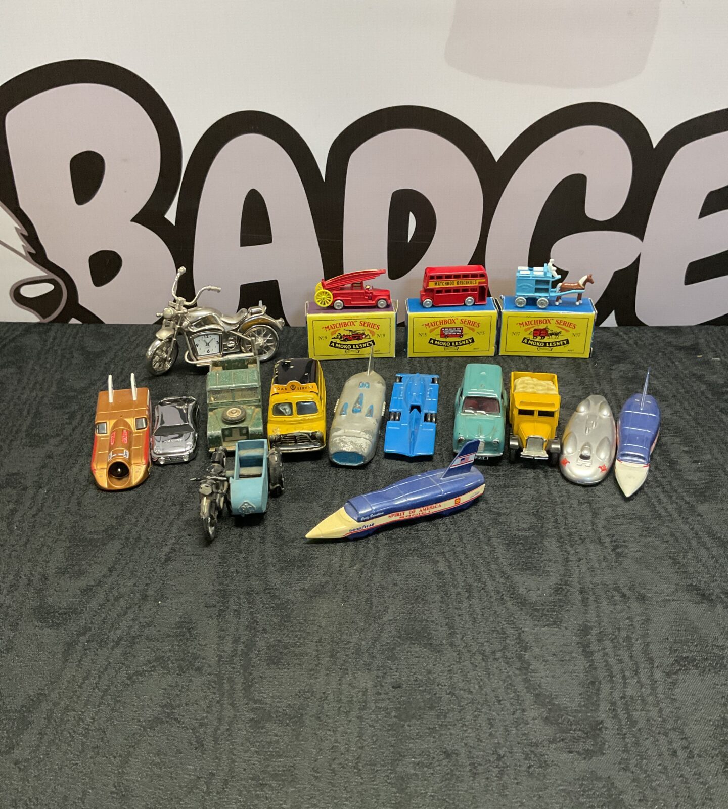 Box of mixed diecast models inc vintage tin models and matchbox