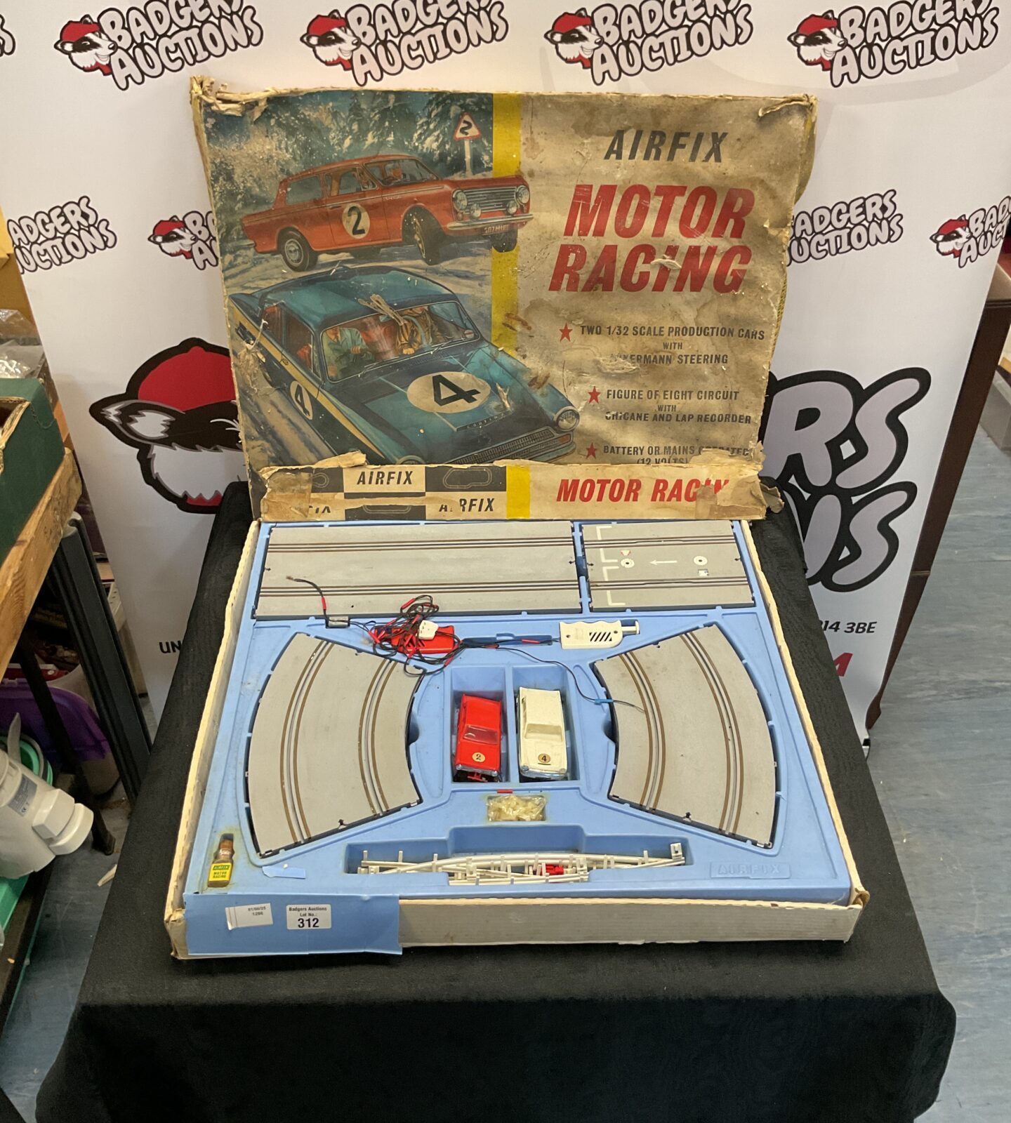 Vintage boxed airfix motor racing set
