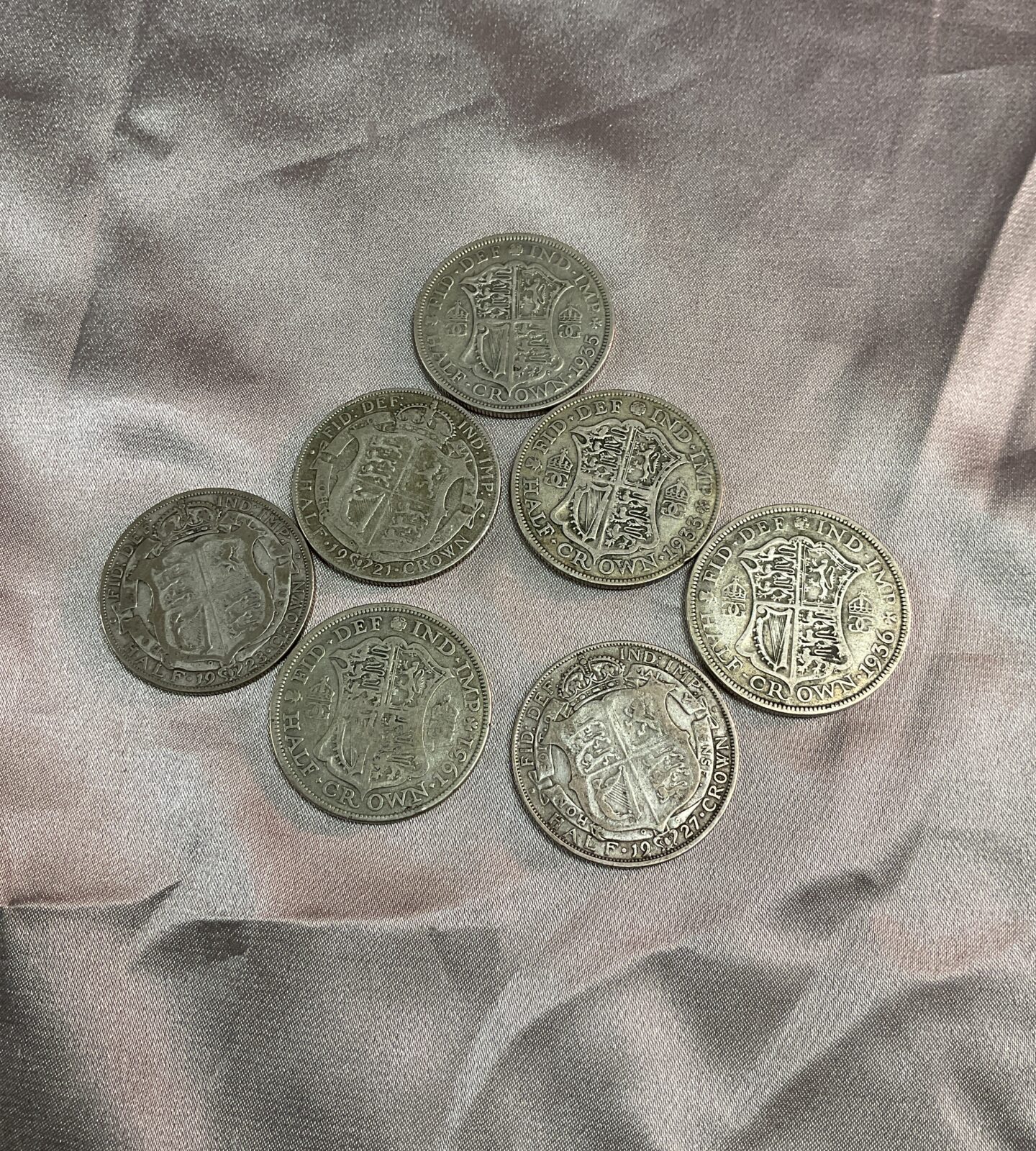 seven half silver crowns