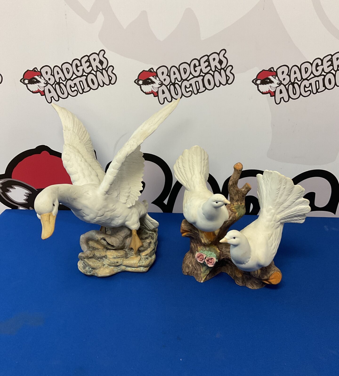 Large pamel s l portuguese porcelain duck & dove ornaments