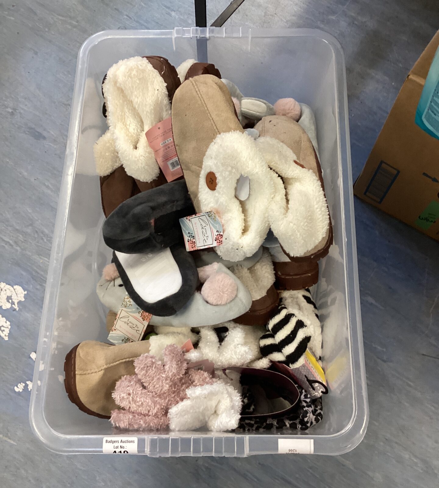 Box full of slippers