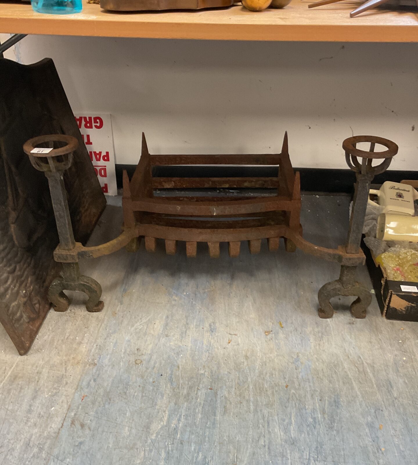 Large blacksmith made wrought iron fireplace