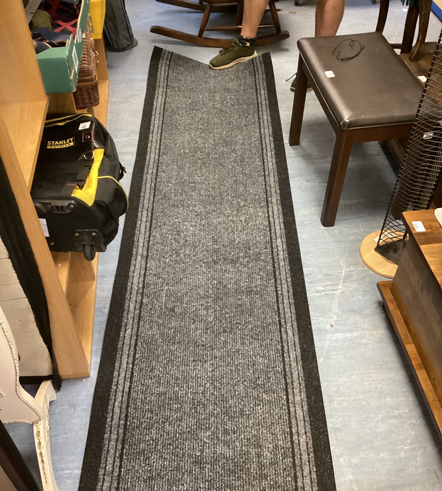 Grey runner rug