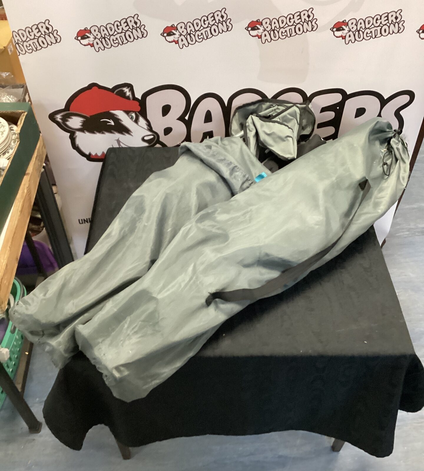 Two folding padded camping chairs
