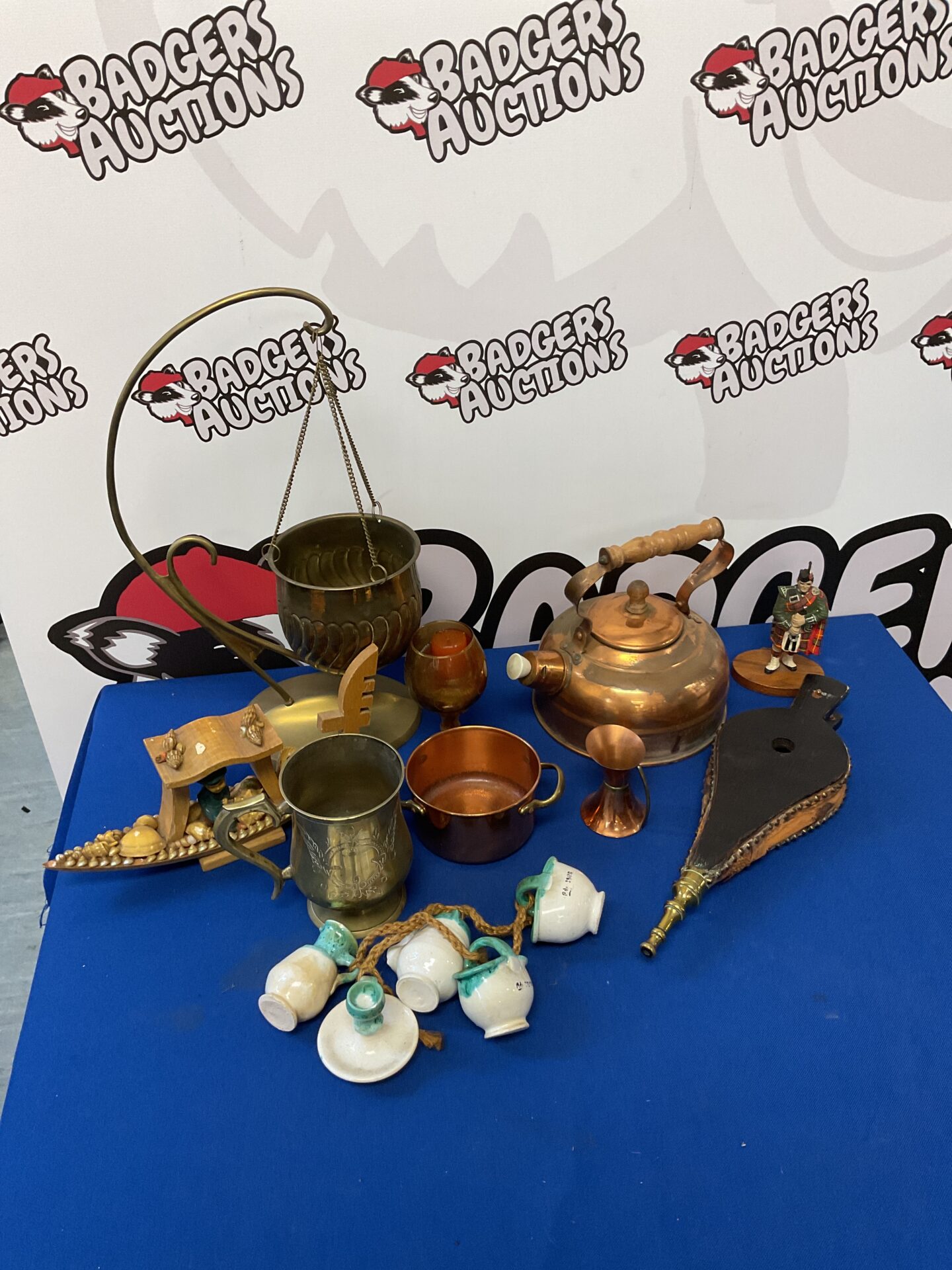 Box of mixed inc copper kettle