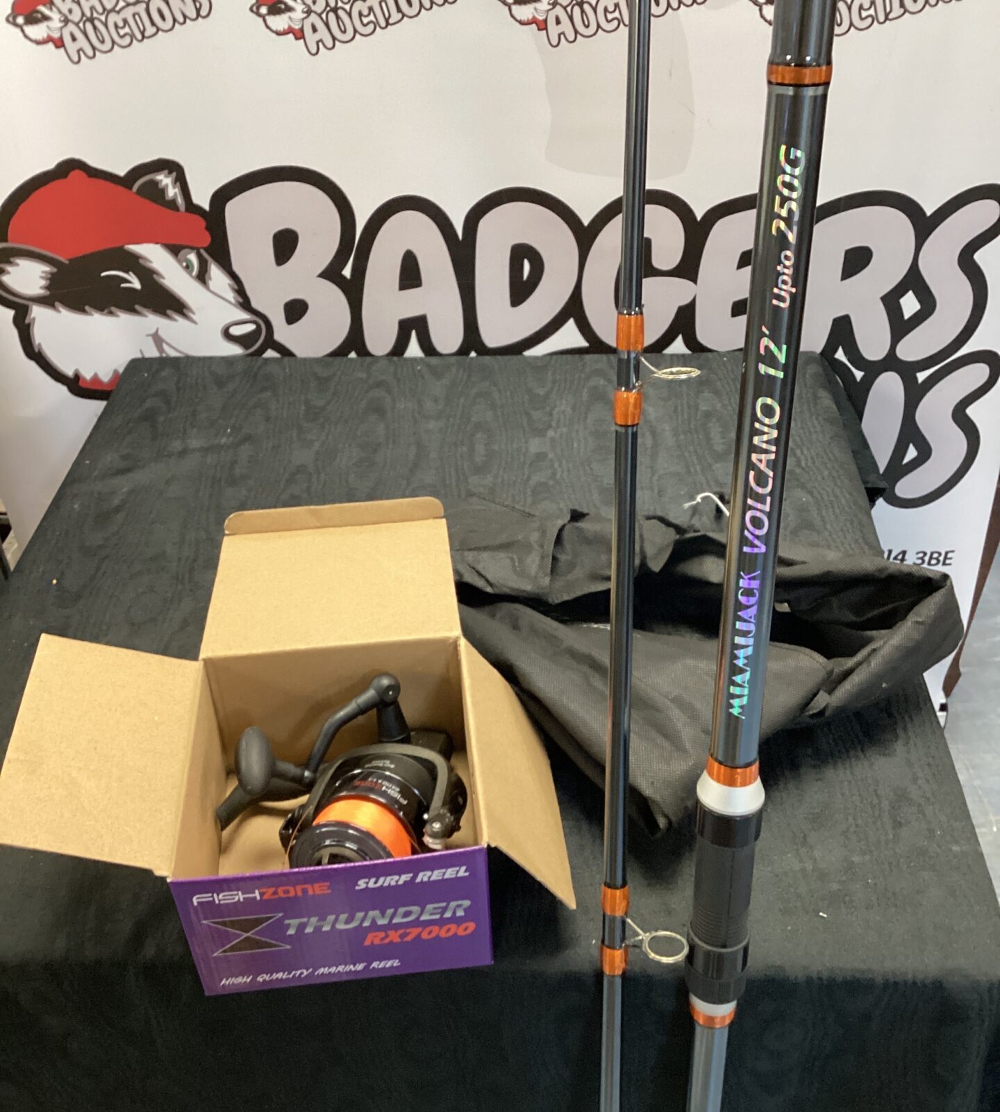 Miamijack volcano 12” beech caster rod with thunder RX7000 real