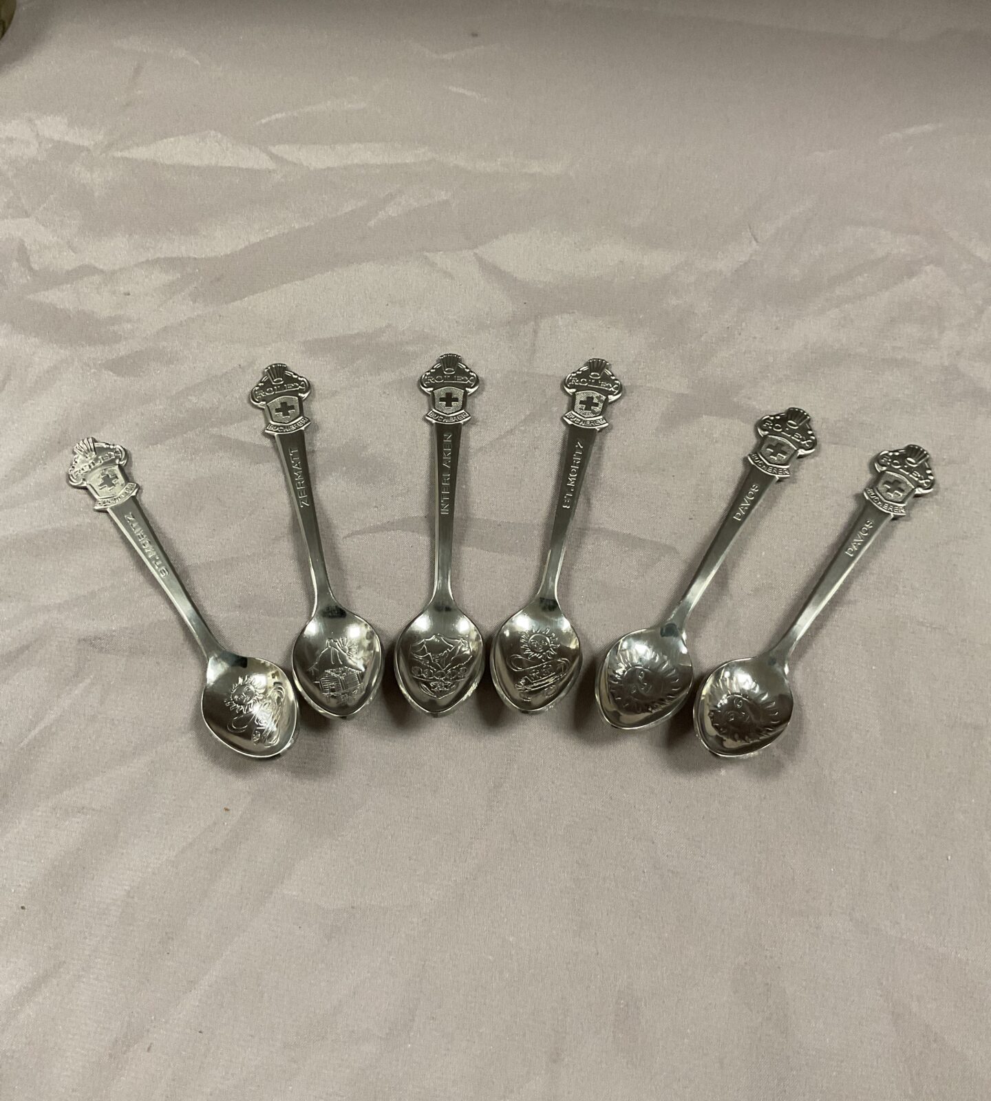 Six Swiss Rolex teaspoons