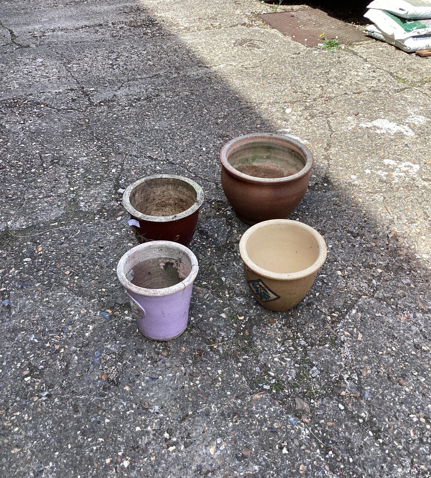 Four garden pots