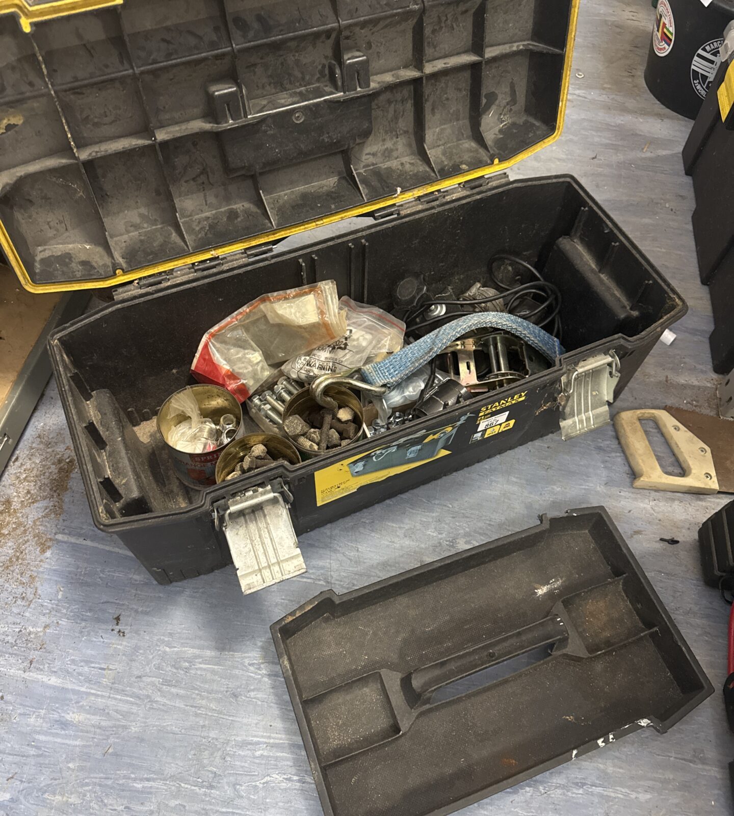 Large Stanley fatmax toolbox with contents