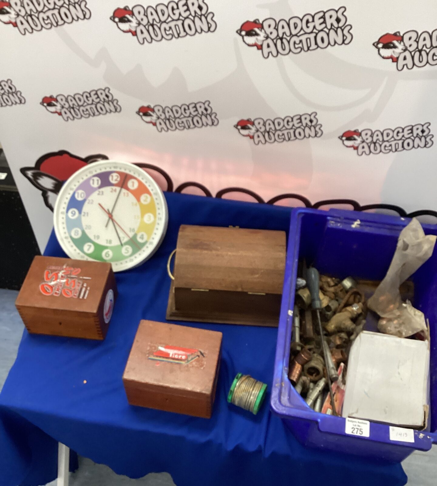 Box of mixed items inc wooden storage Boxes
