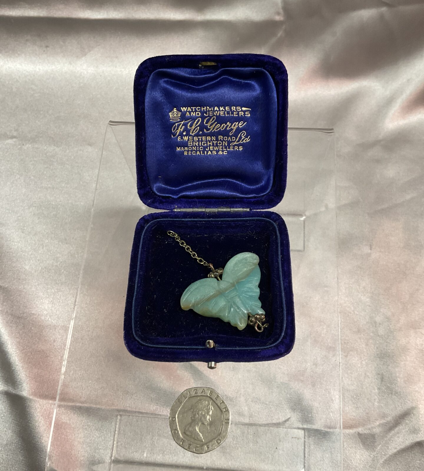 antique Jade butterfly pendant