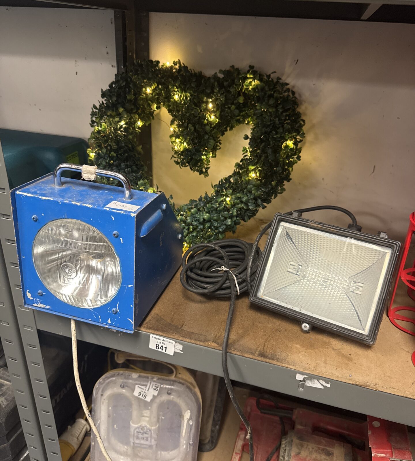 Wipac strobe light, security light & battery powered light up faux wreath - all working