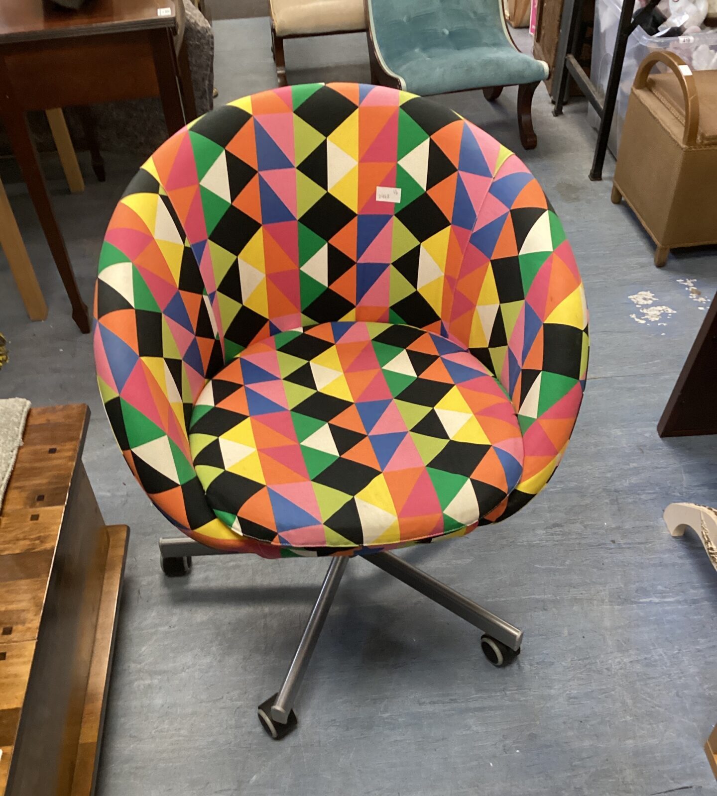 1960s style swivel height adjustable chair
