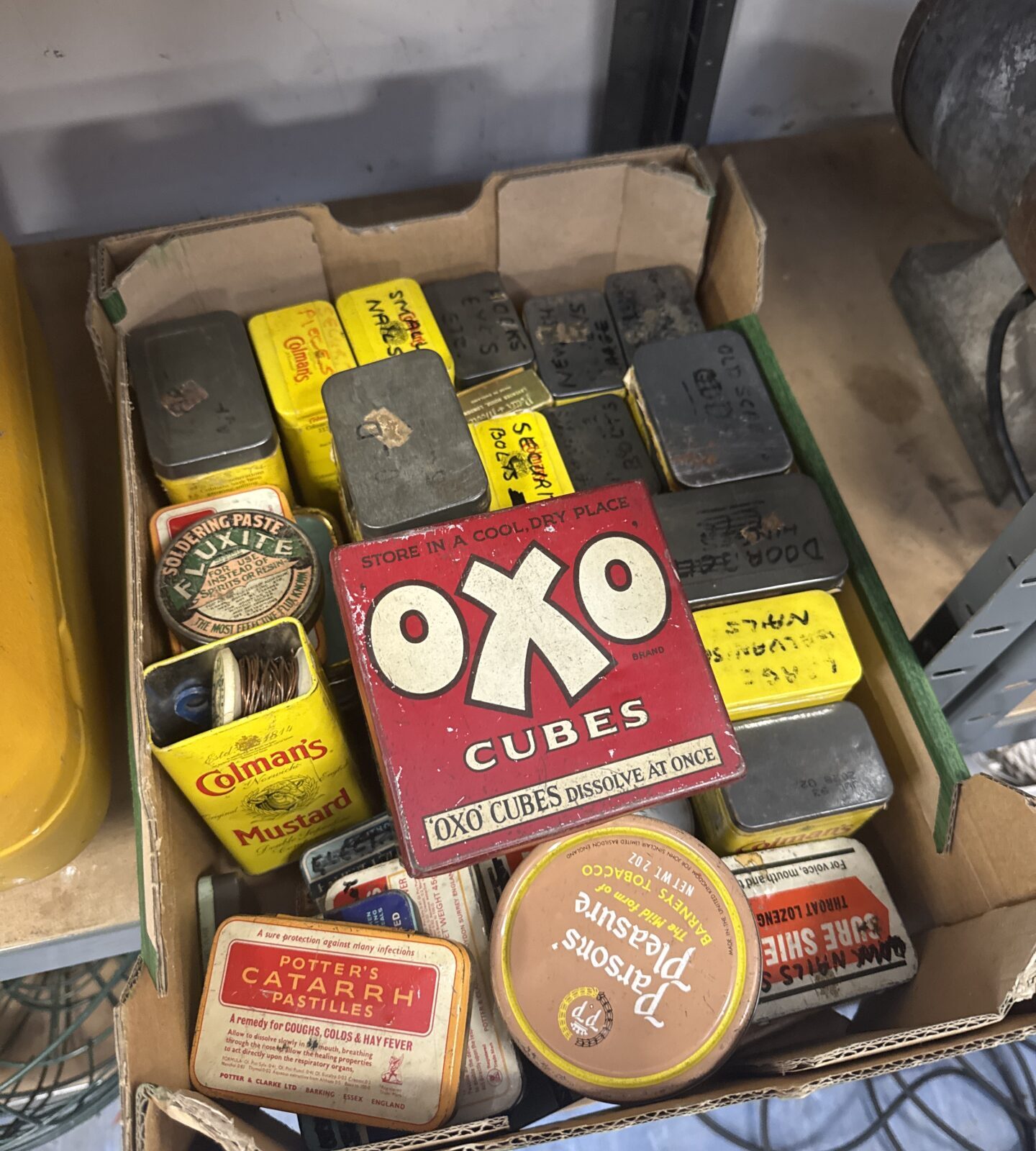 Selection of shed clearance items inc screws, bolts, solder wire & others