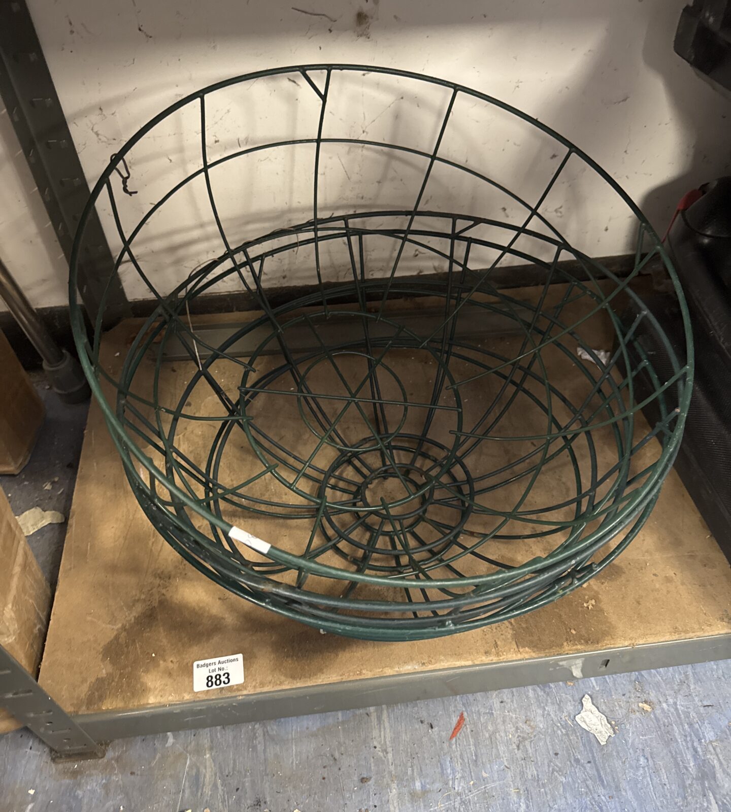 Three wire frame hanging baskets 16” diameter